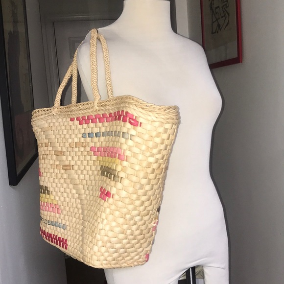 Vintage Large Sized Handwoven Straw totebag ๐ - Picture 4 of 7